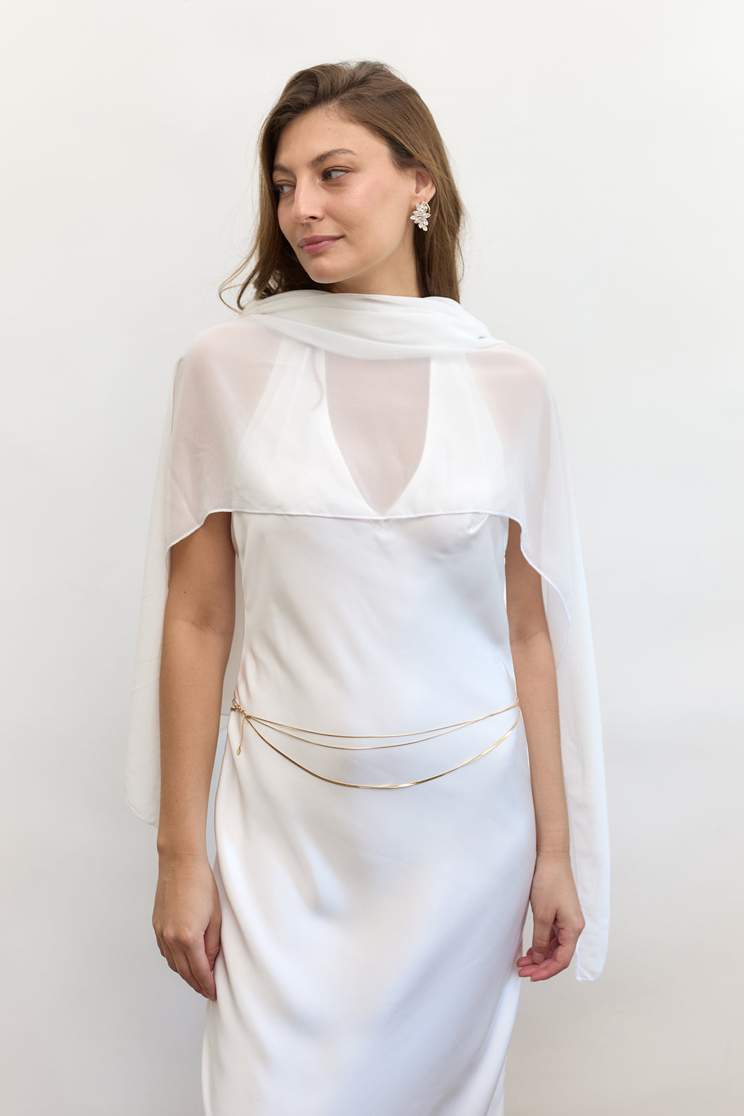 Chiffon scarf | White