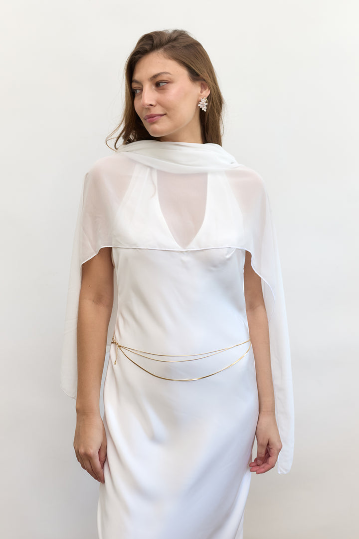 Chiffon scarf | White