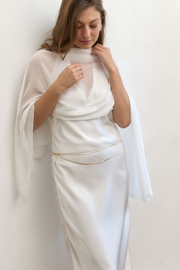 Chiffon scarf | White