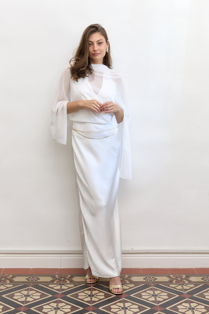 Chiffon scarf | White