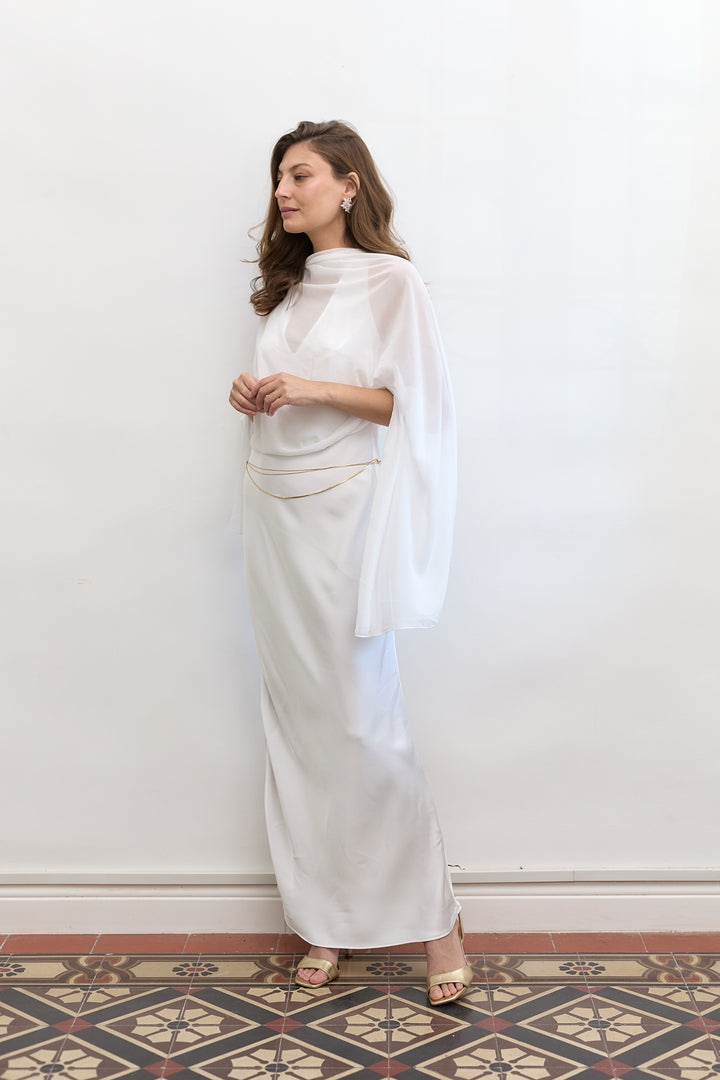 Chiffon scarf | White