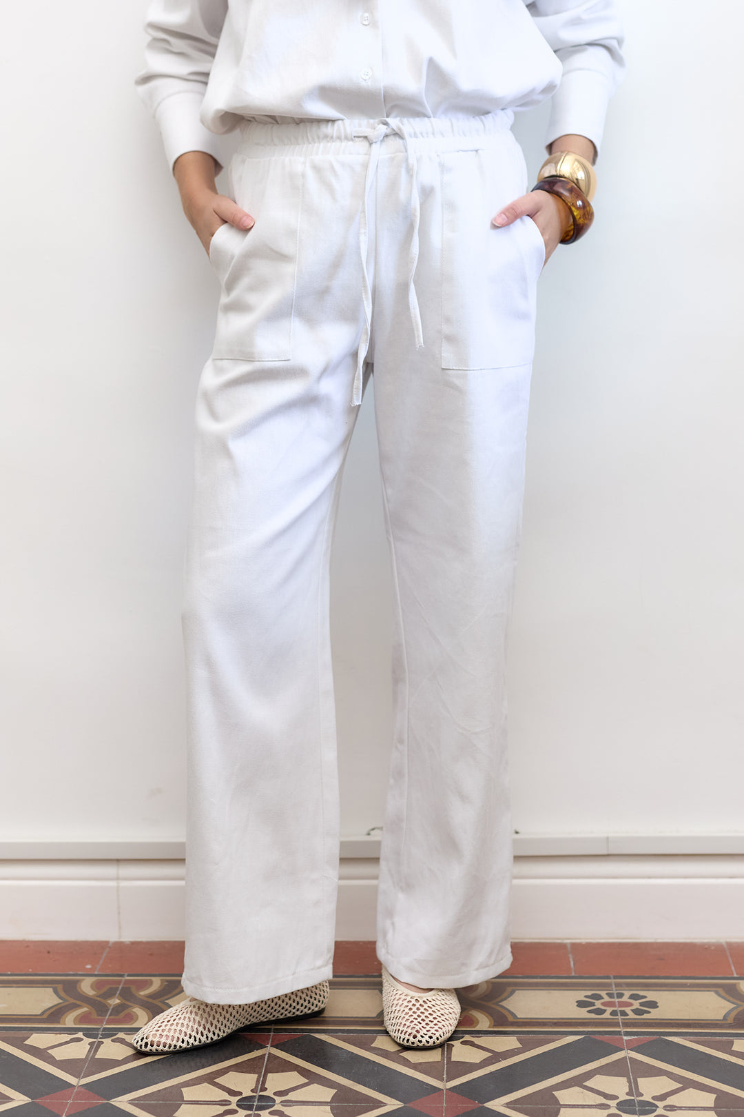 Denim pants | White
