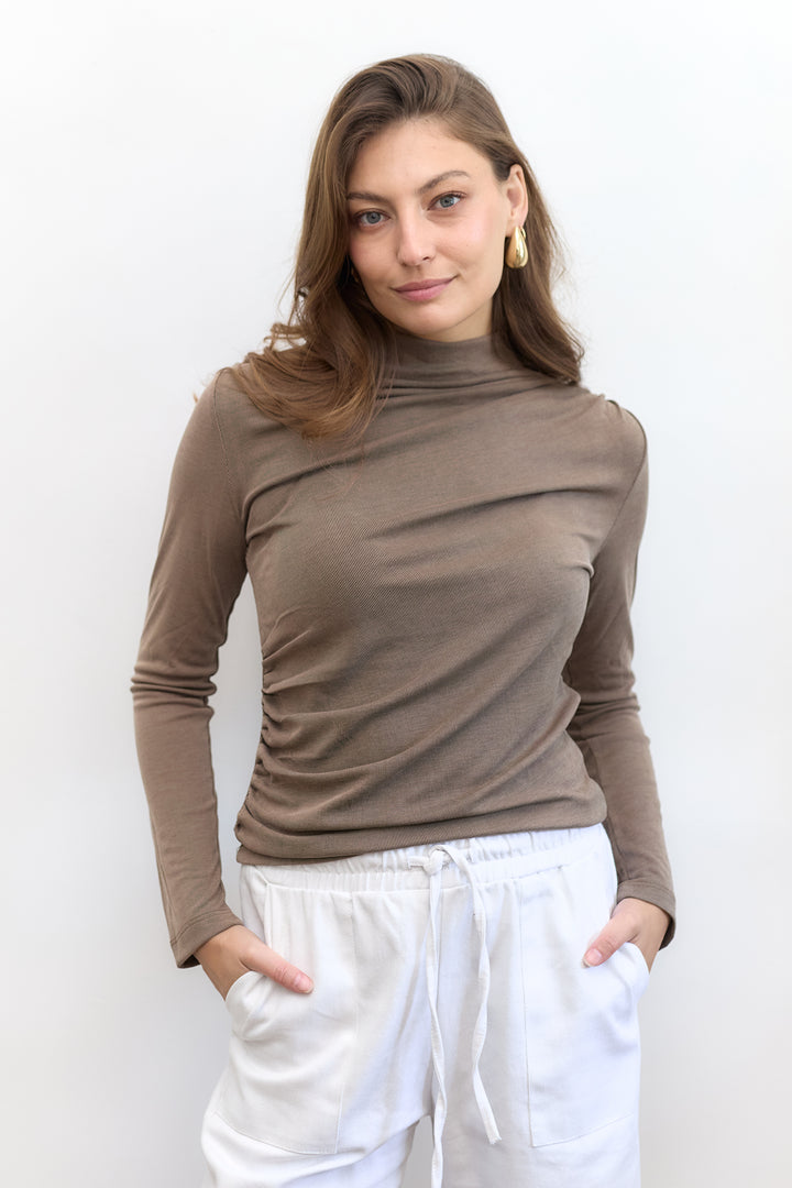 Via Winter Top  | Brown
