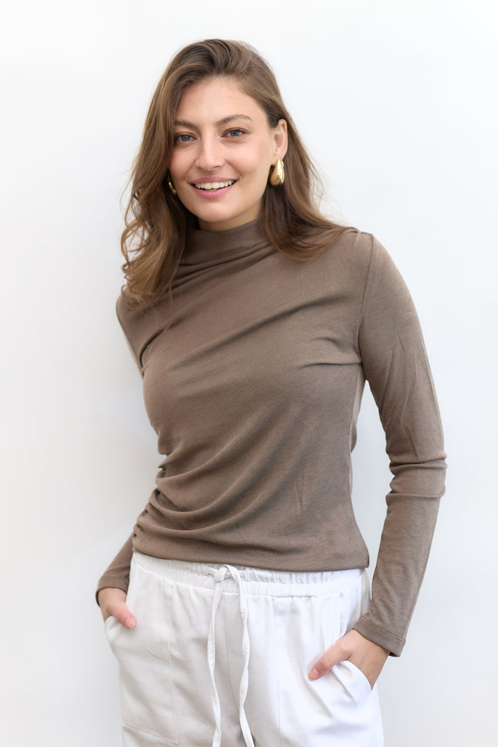 Via Winter Top  | Brown
