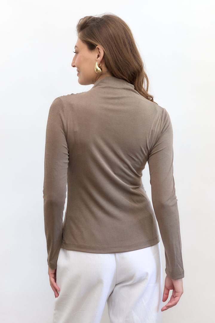 Via Winter Top  | Brown