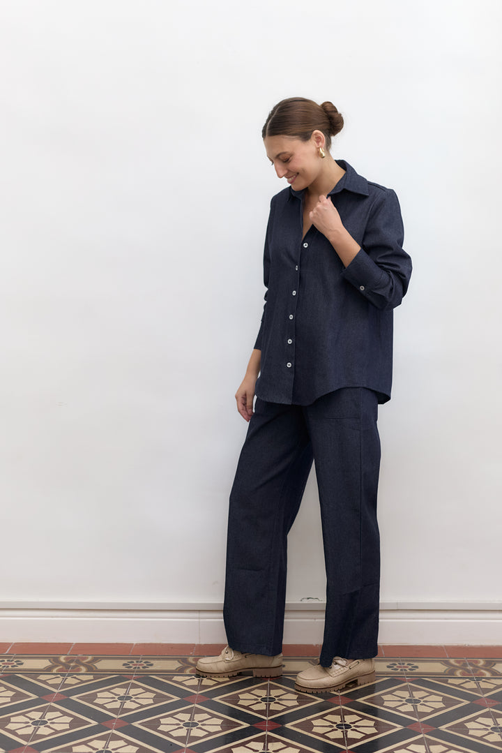 Denim Blouse | Dark Blue