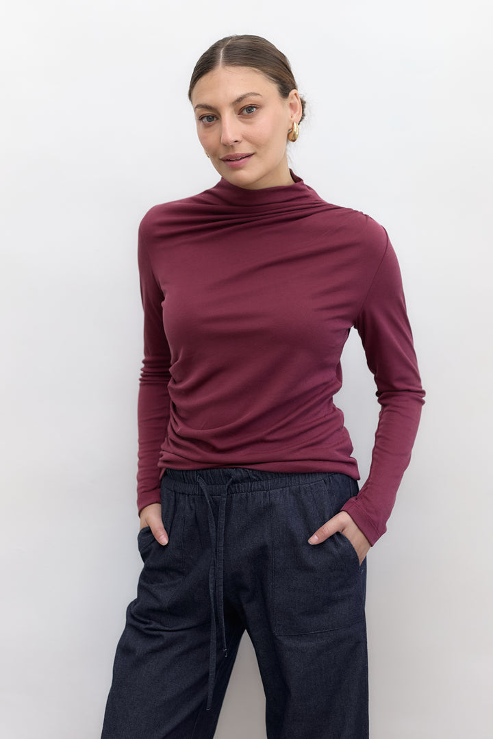 Via Winter Top  | Bordeaux
