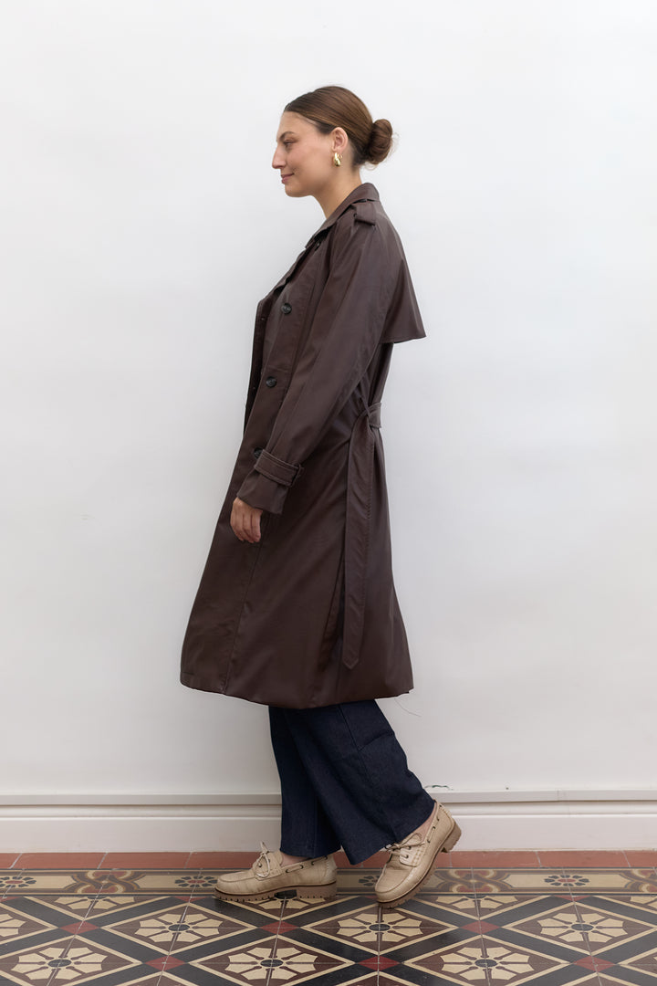 The Trench Coat | Chocolate Vegan Leather