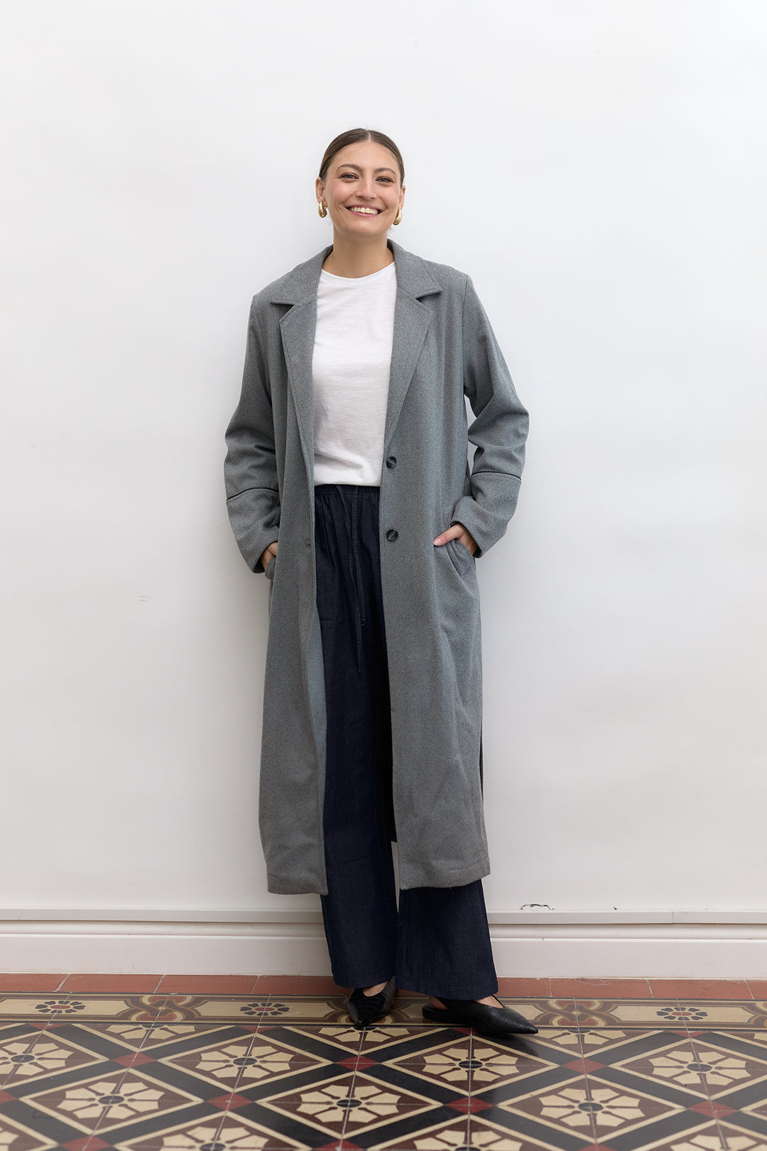 Leon coat | Black And White Tweed