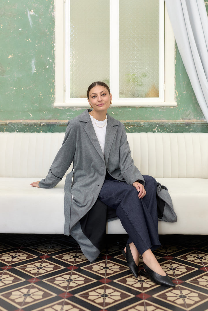 Leon coat | Black And White Tweed