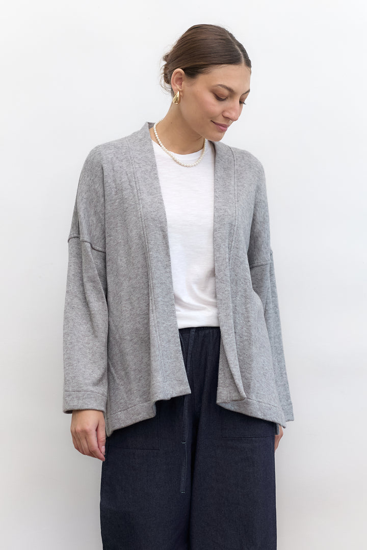 Cleo Wrap Top & Cardigan | Grey