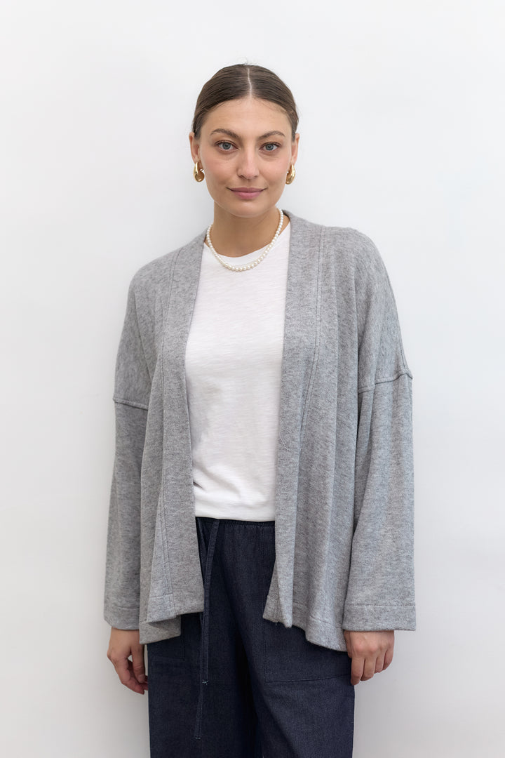 Cleo Wrap Top & Cardigan | Grey