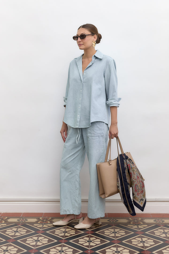 Denim Blouse | Light Blue