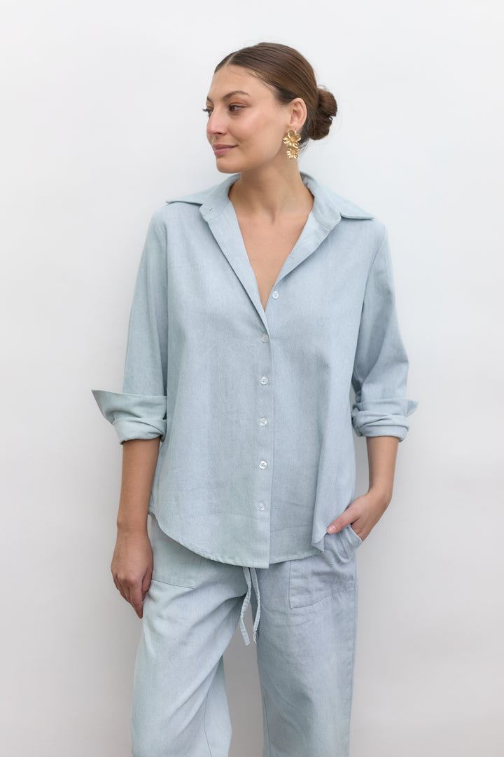 Denim Blouse | Light Blue