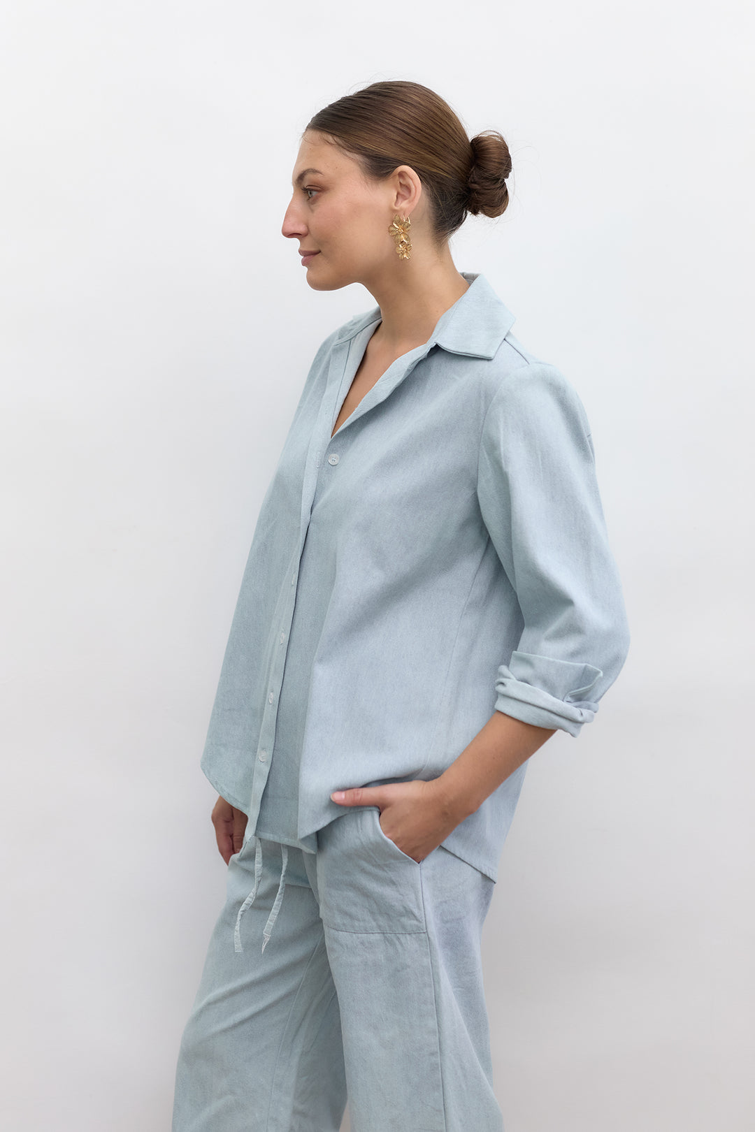 Denim Blouse | Light Blue