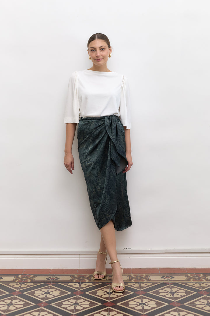 Kamilia wrap skirt | Dark Blue Print