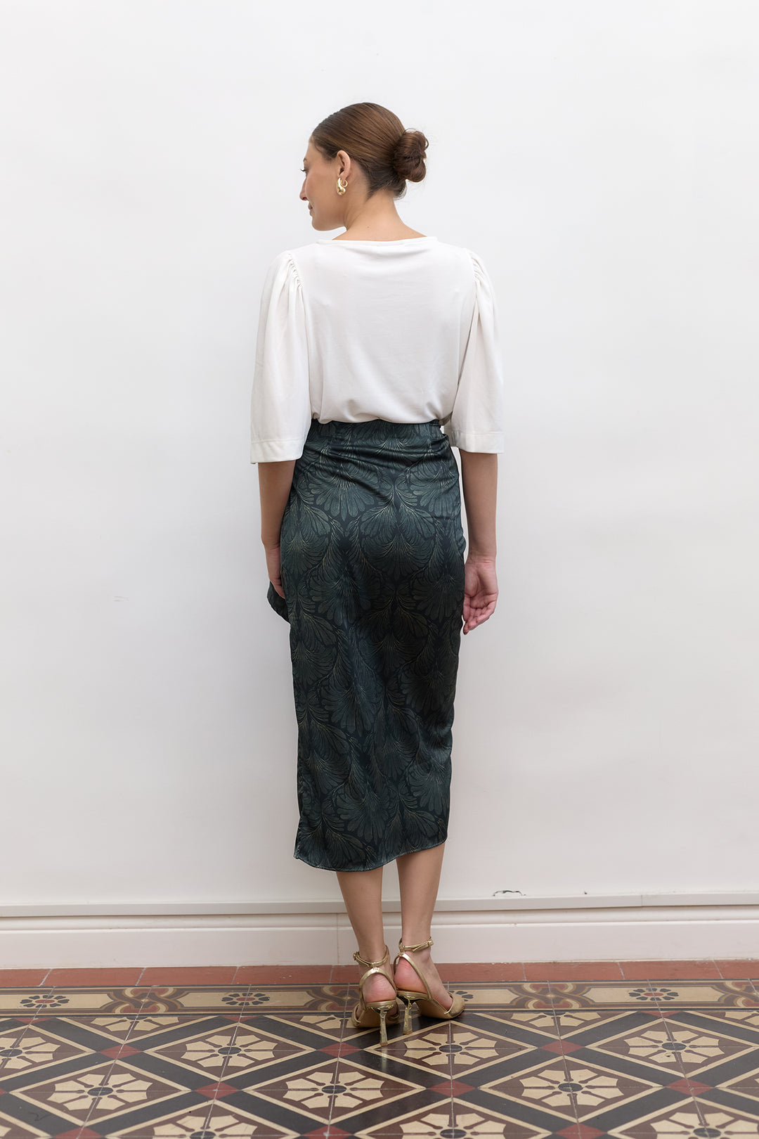 Kamilia wrap skirt | Dark Blue Print
