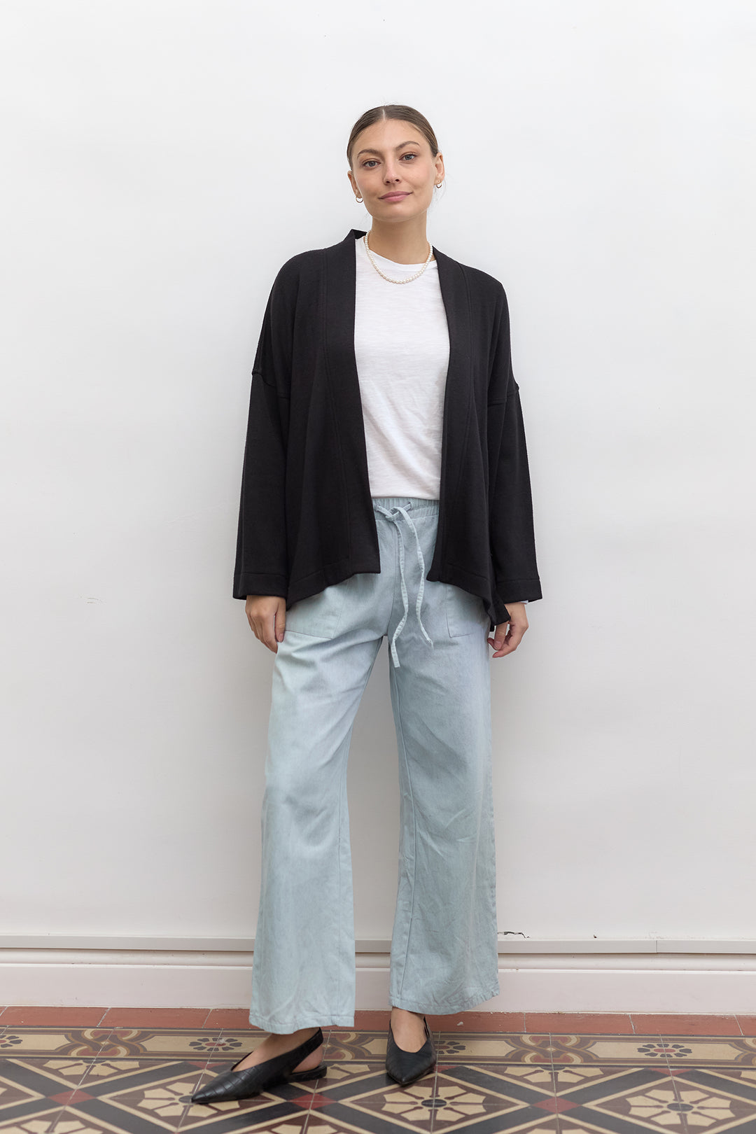 Cleo Wrap Top & Cardigan | Black