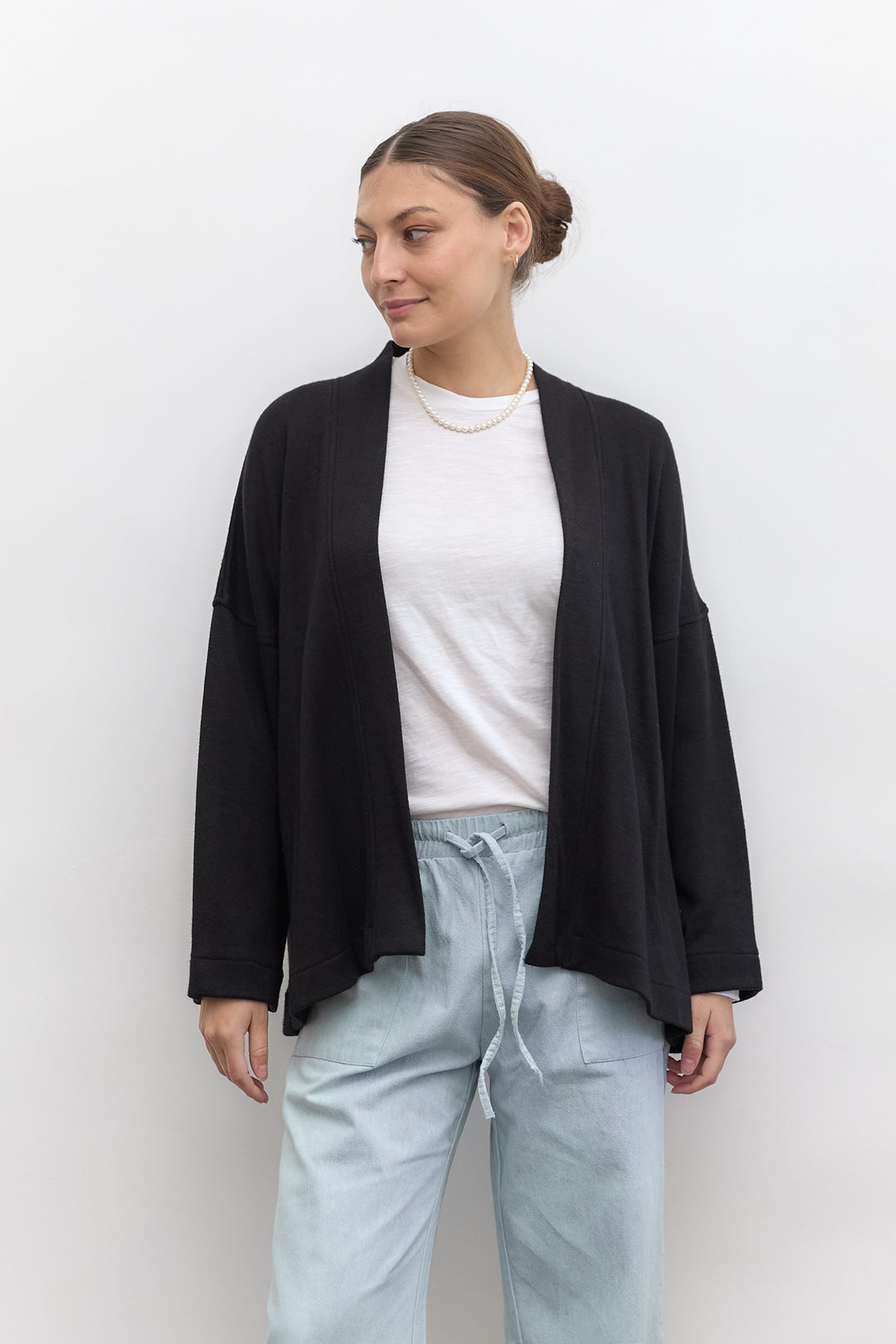 Cleo Wrap Top & Cardigan | Black