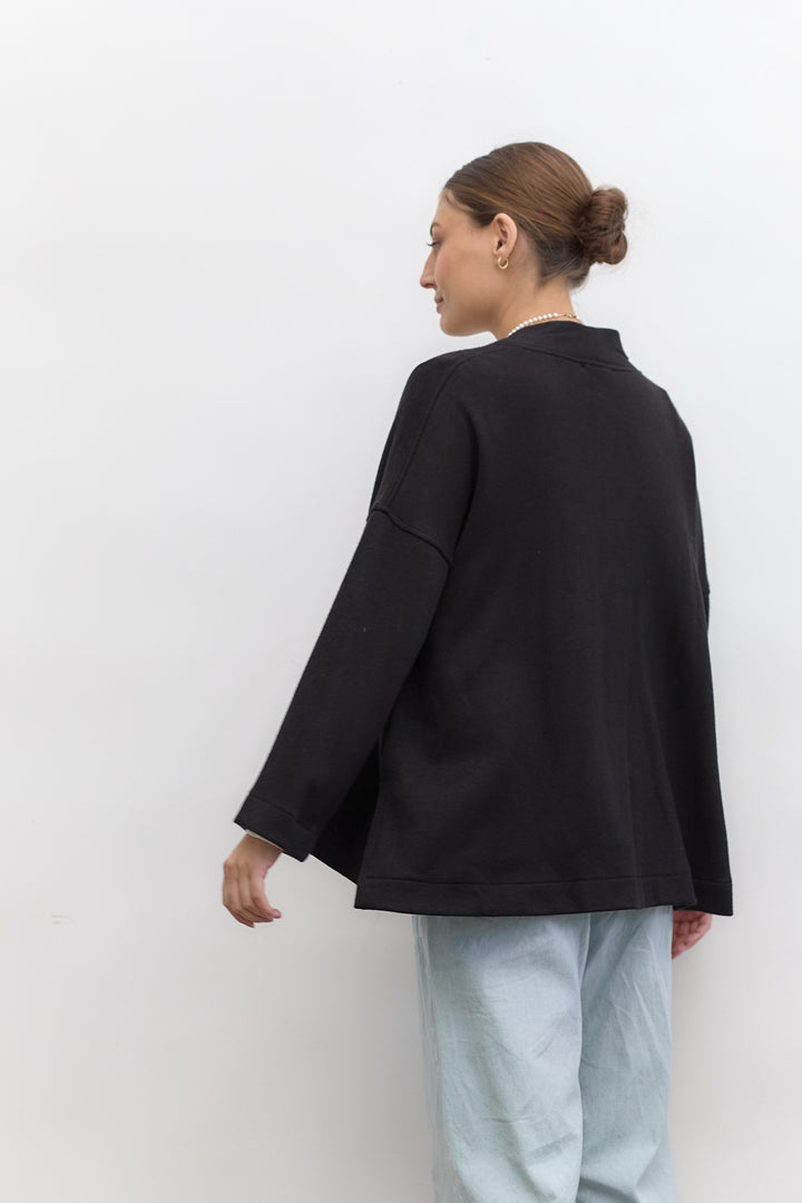 Cleo Wrap Top & Cardigan | Black