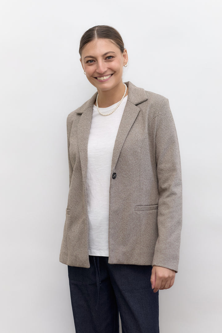 Ella Blazer  | Brown and white tweed