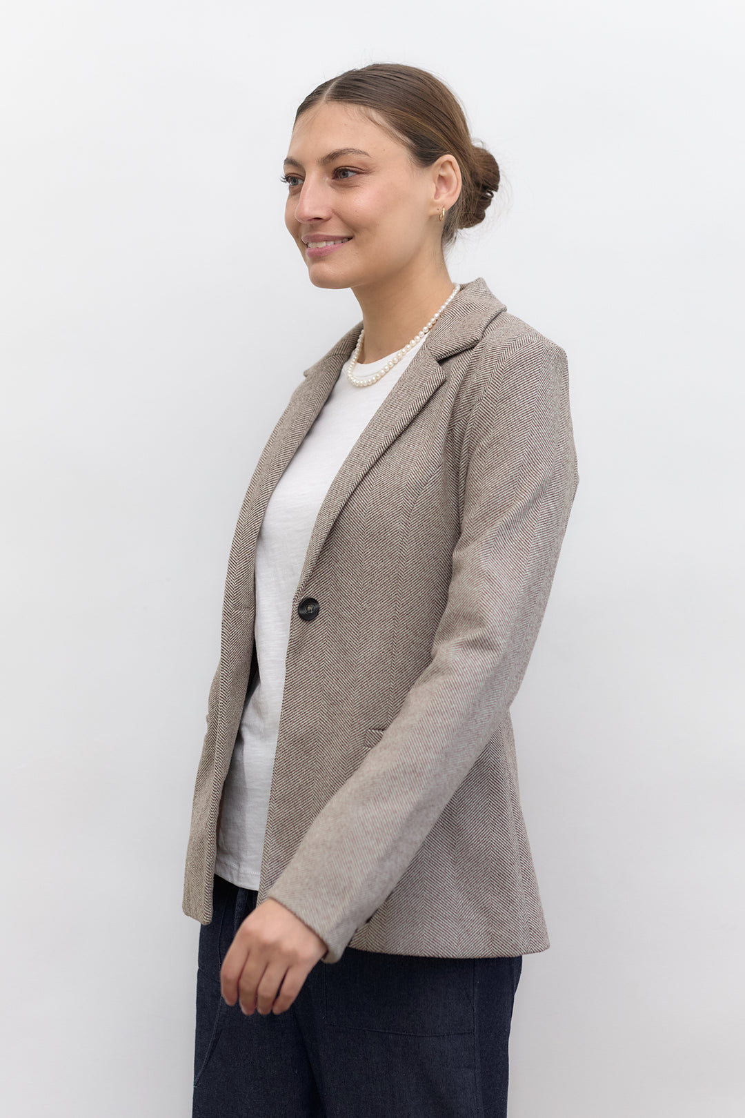 Ella Blazer  | Brown and white tweed