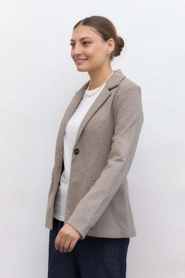 Ella Blazer  | Brown and white tweed