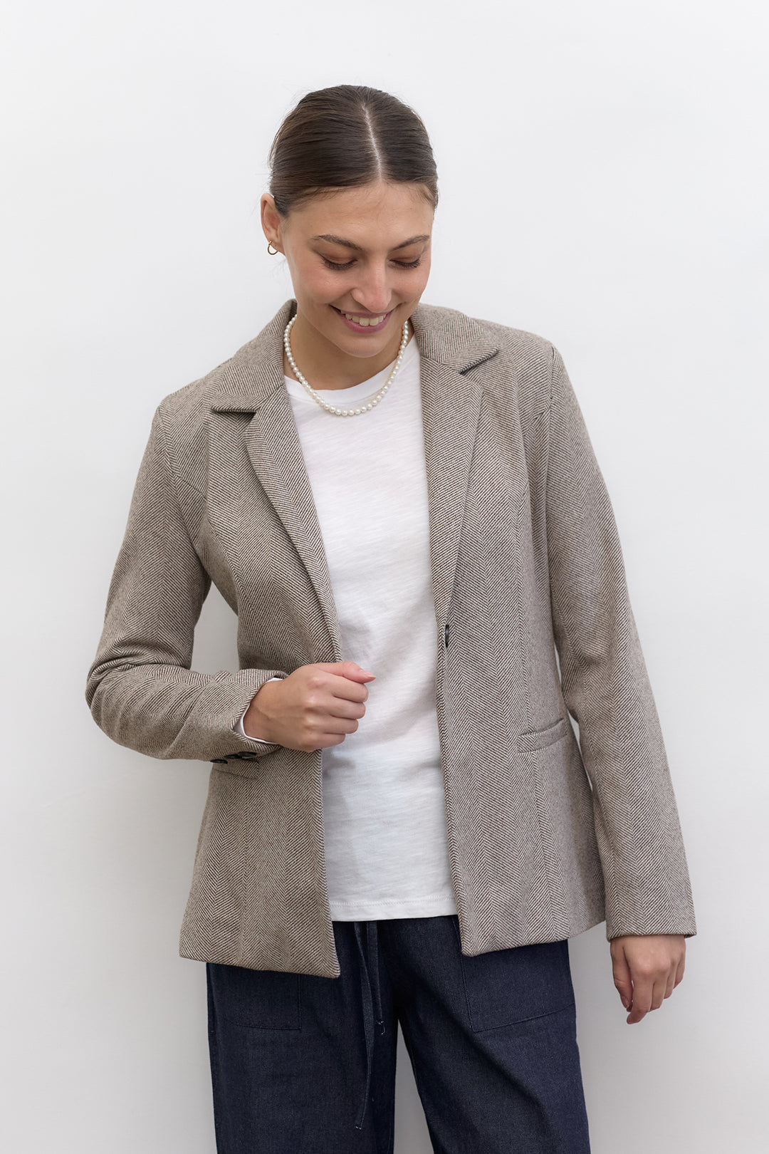 Ella Blazer  | Brown and white tweed