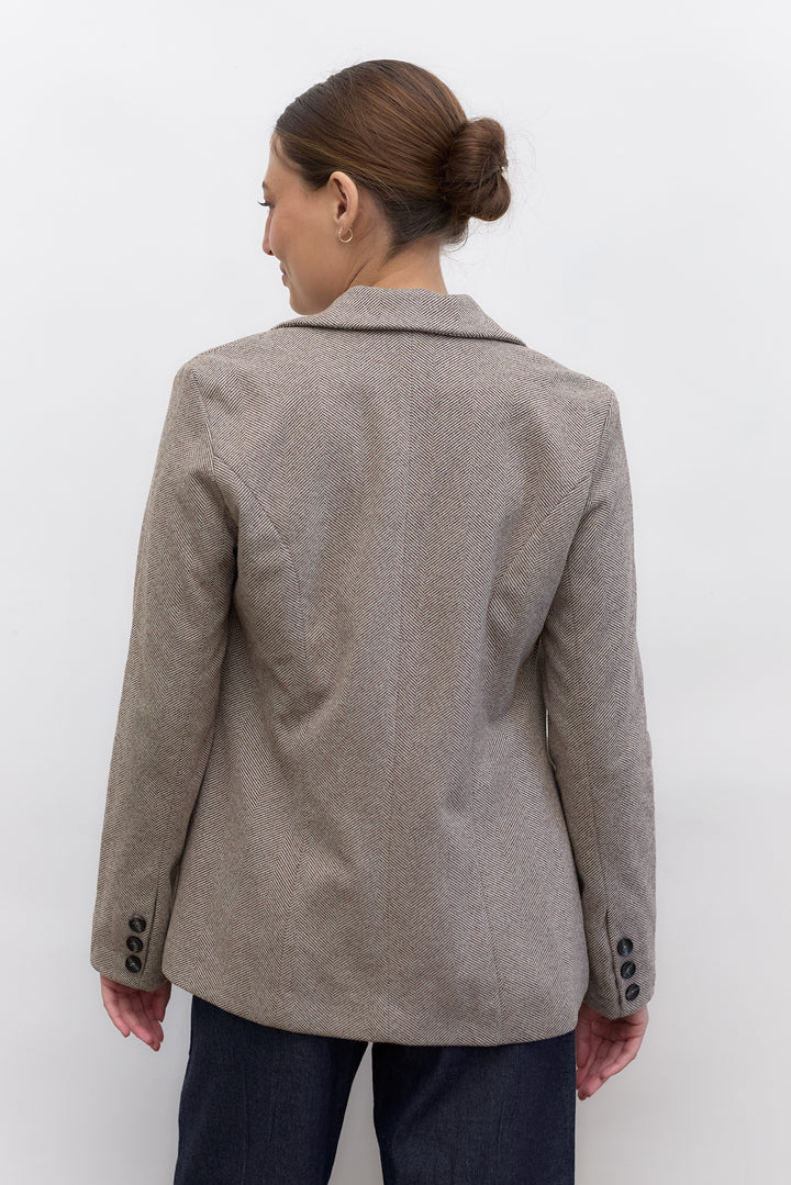 Ella Blazer  | Brown and white tweed