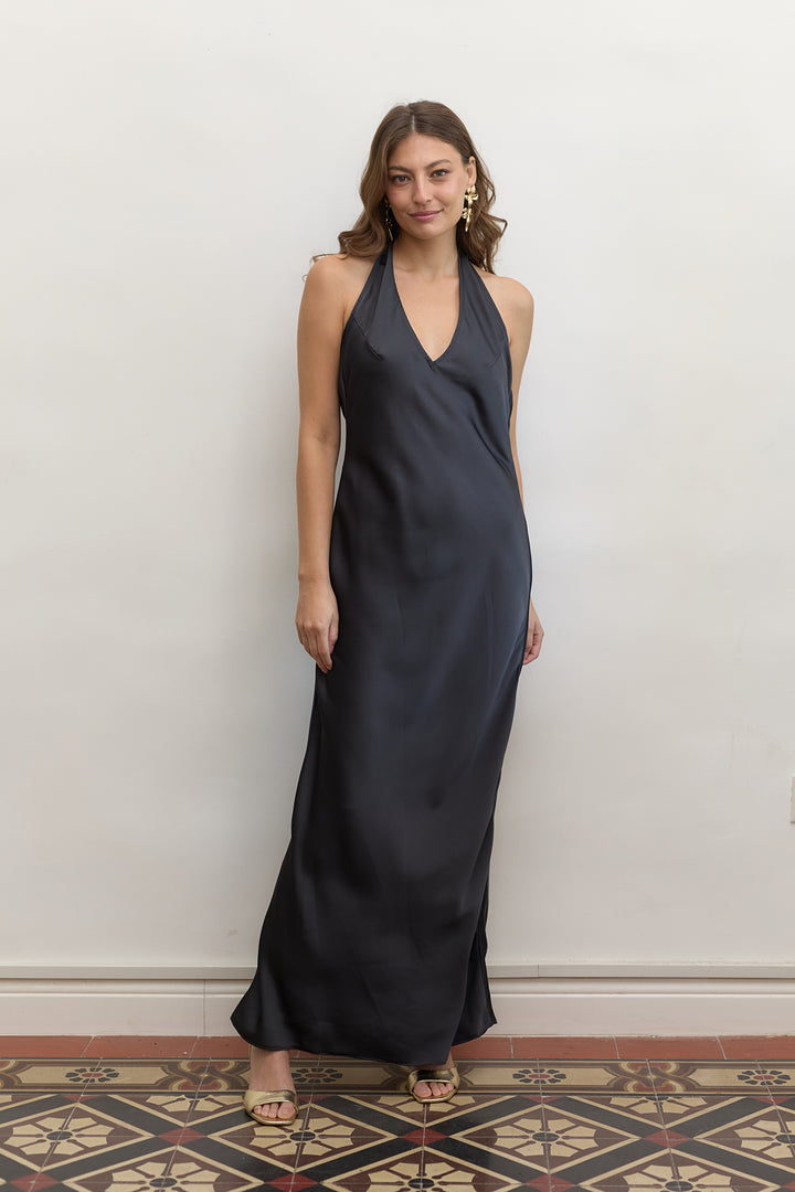 Monica evening dress | Dark Grey