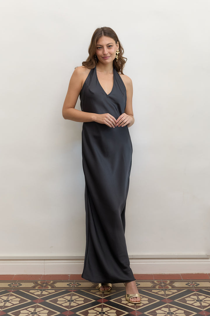 Monica evening dress | Dark Grey