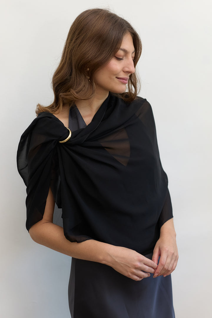 Chiffon scarf | Black