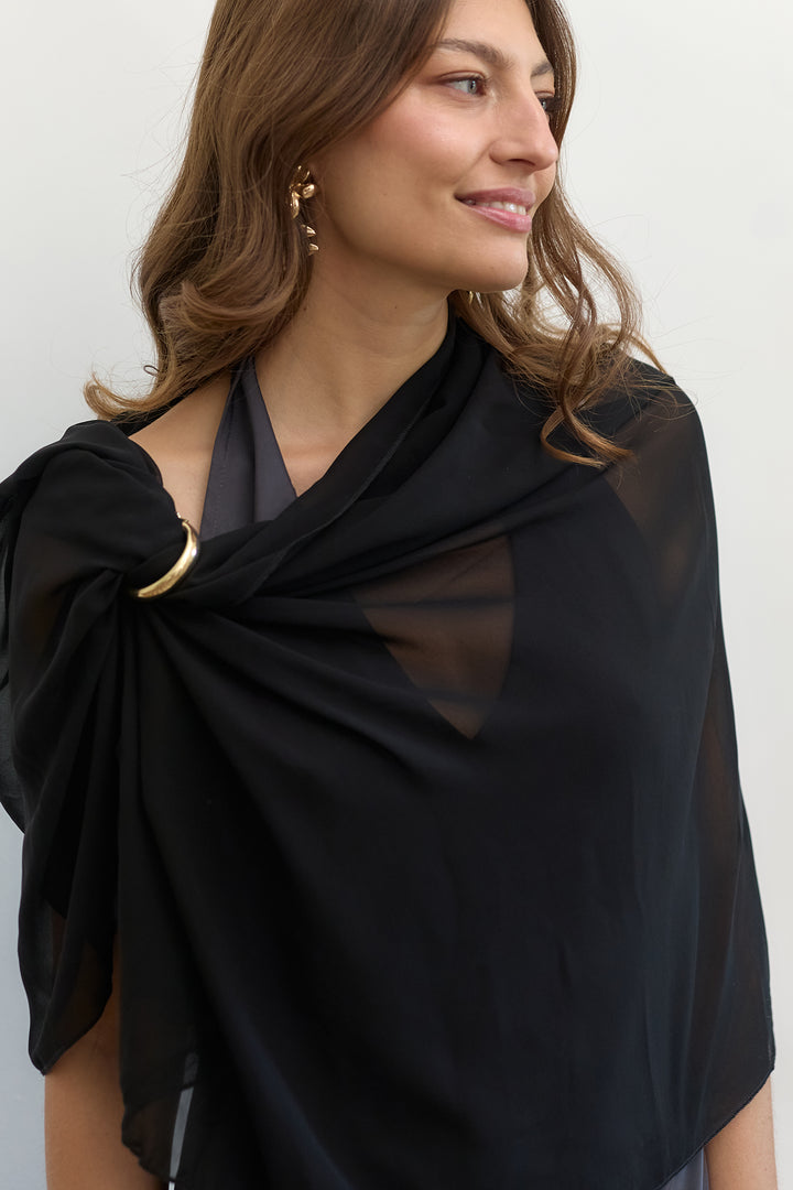 Chiffon scarf | Black