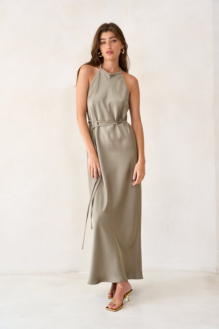 Emma evening dress | Soft olive