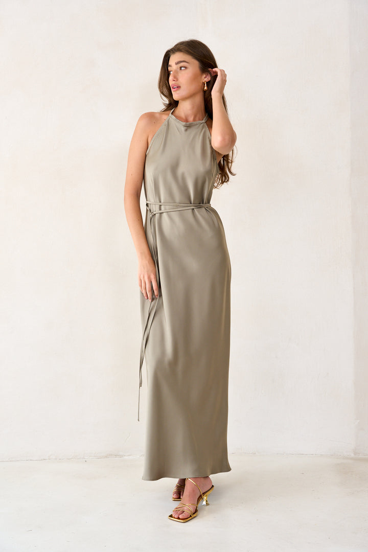 Emma evening dress | Soft olive