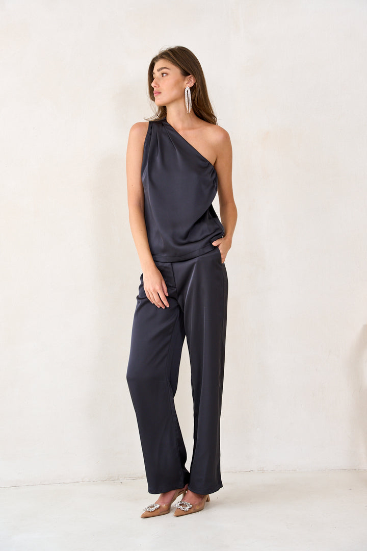 Sander satin pants | Dark Grey