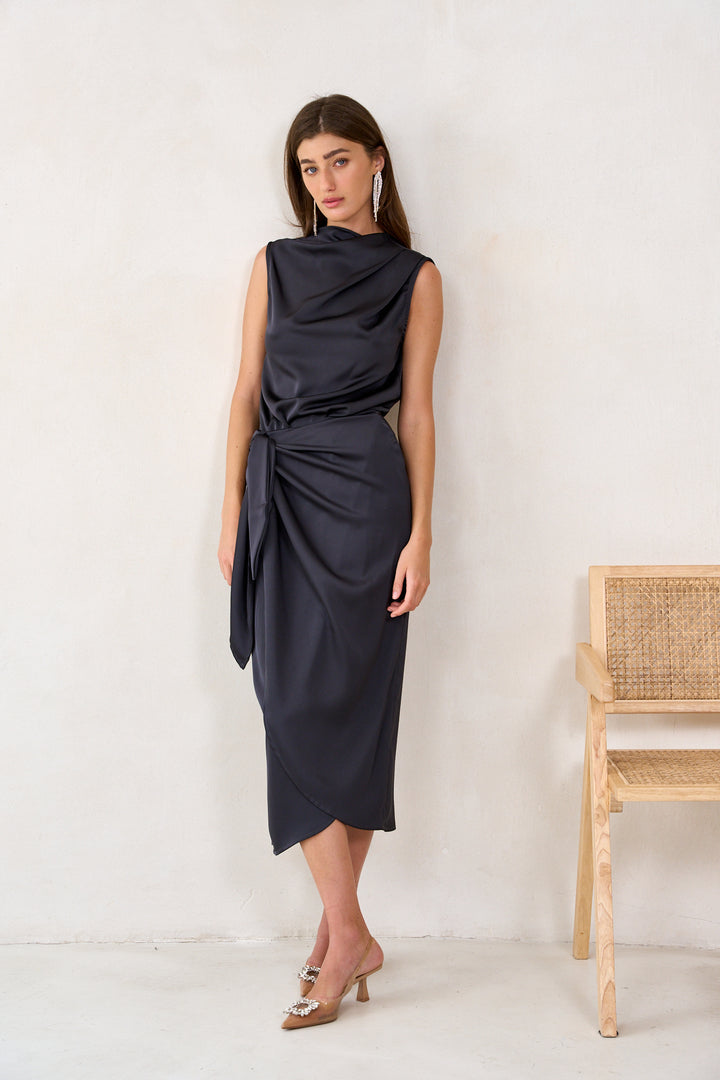 Kamilia wrap skirt | Dark grey