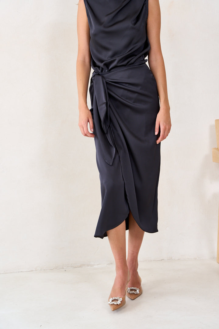 Kamilia wrap skirt | Dark grey