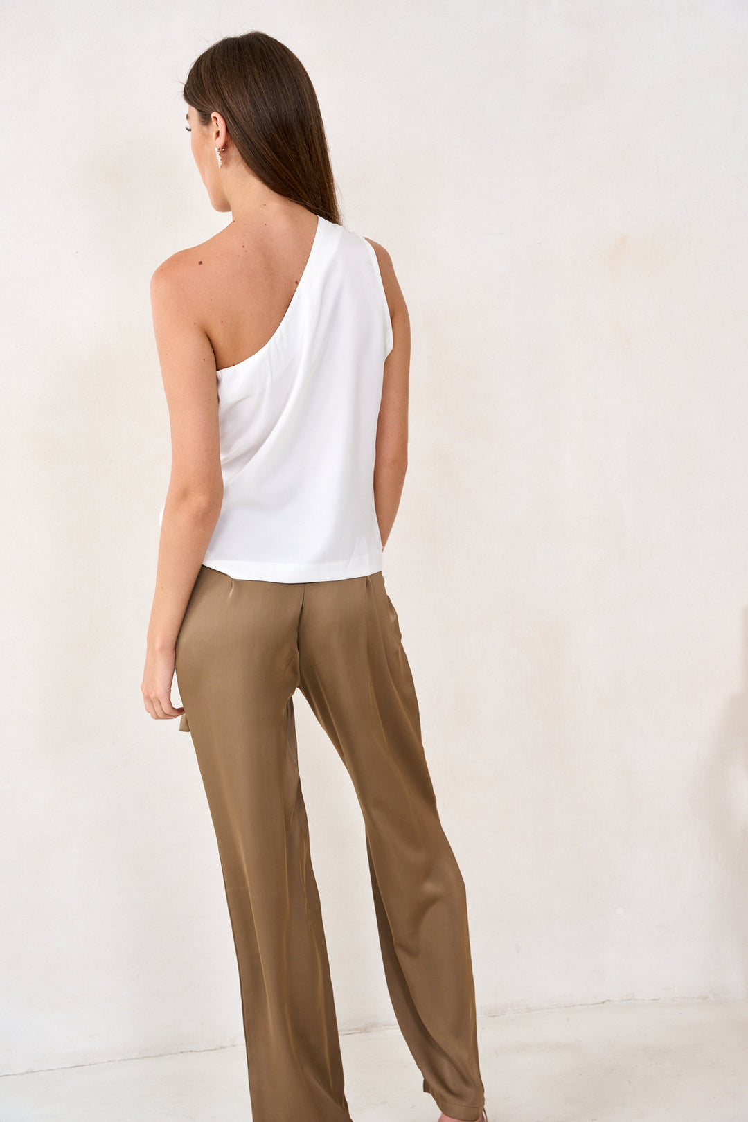 Sander satin pants | Brown