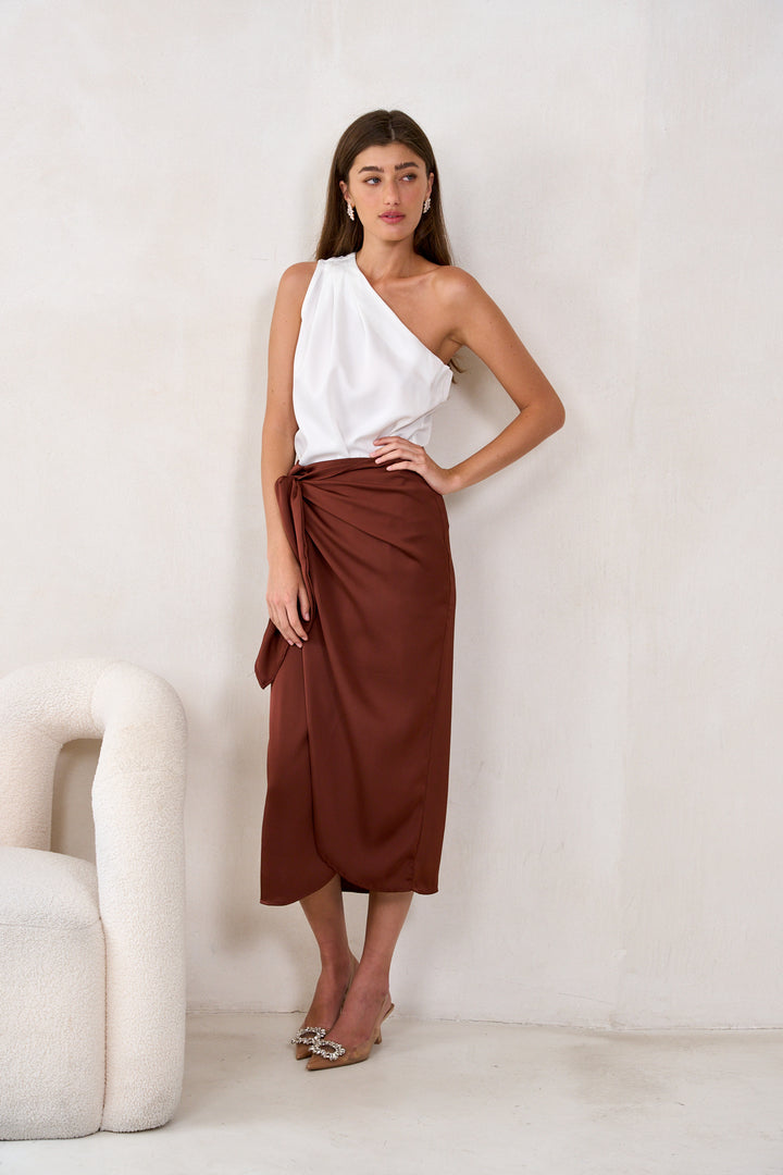 Kamilia wrap skirt | Wine