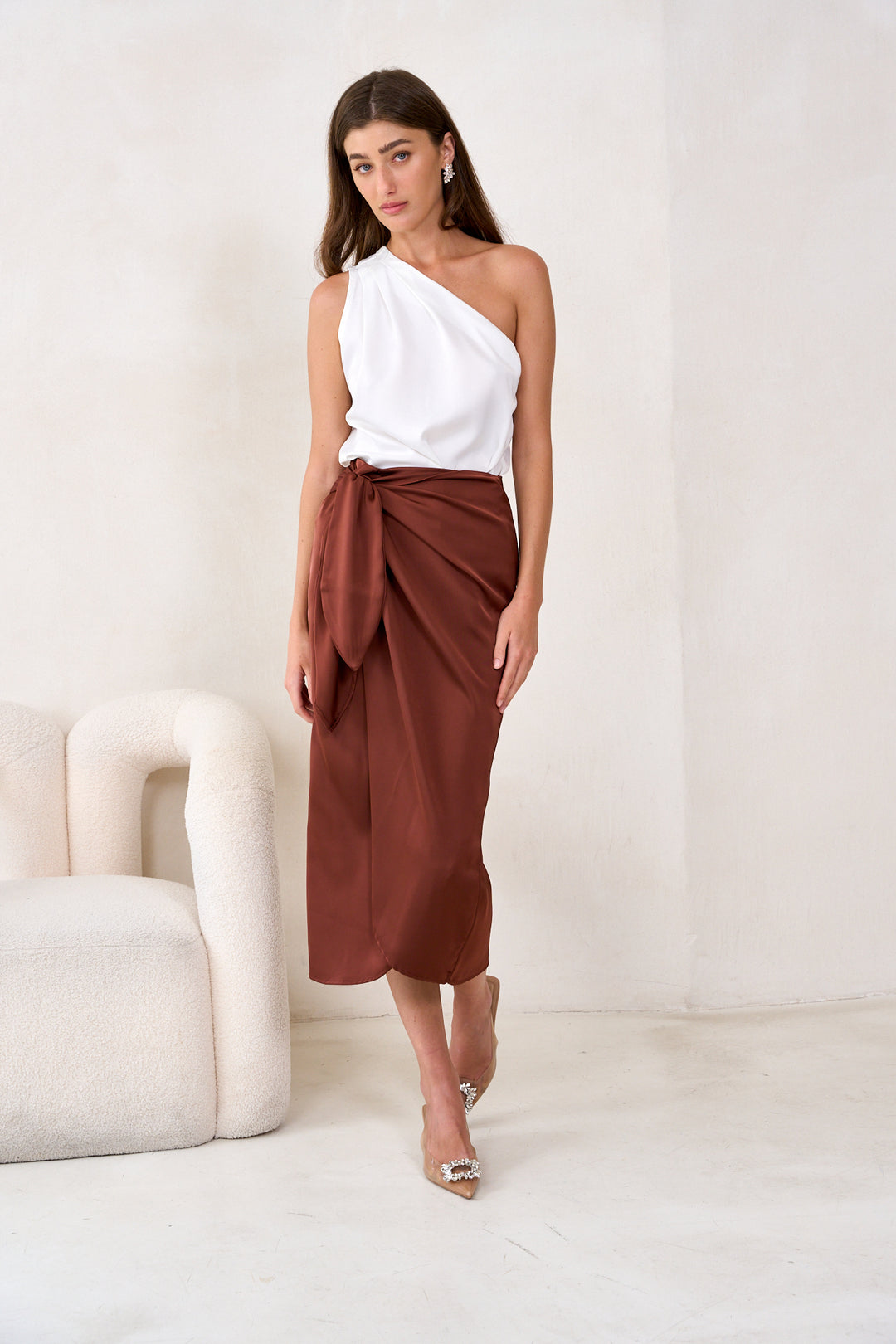 Kamilia wrap skirt | Wine