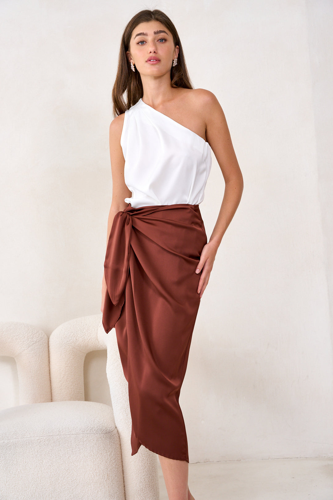 Kamilia wrap skirt | Wine