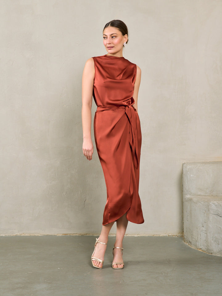 Kamilia wrap skirt | Dark Red