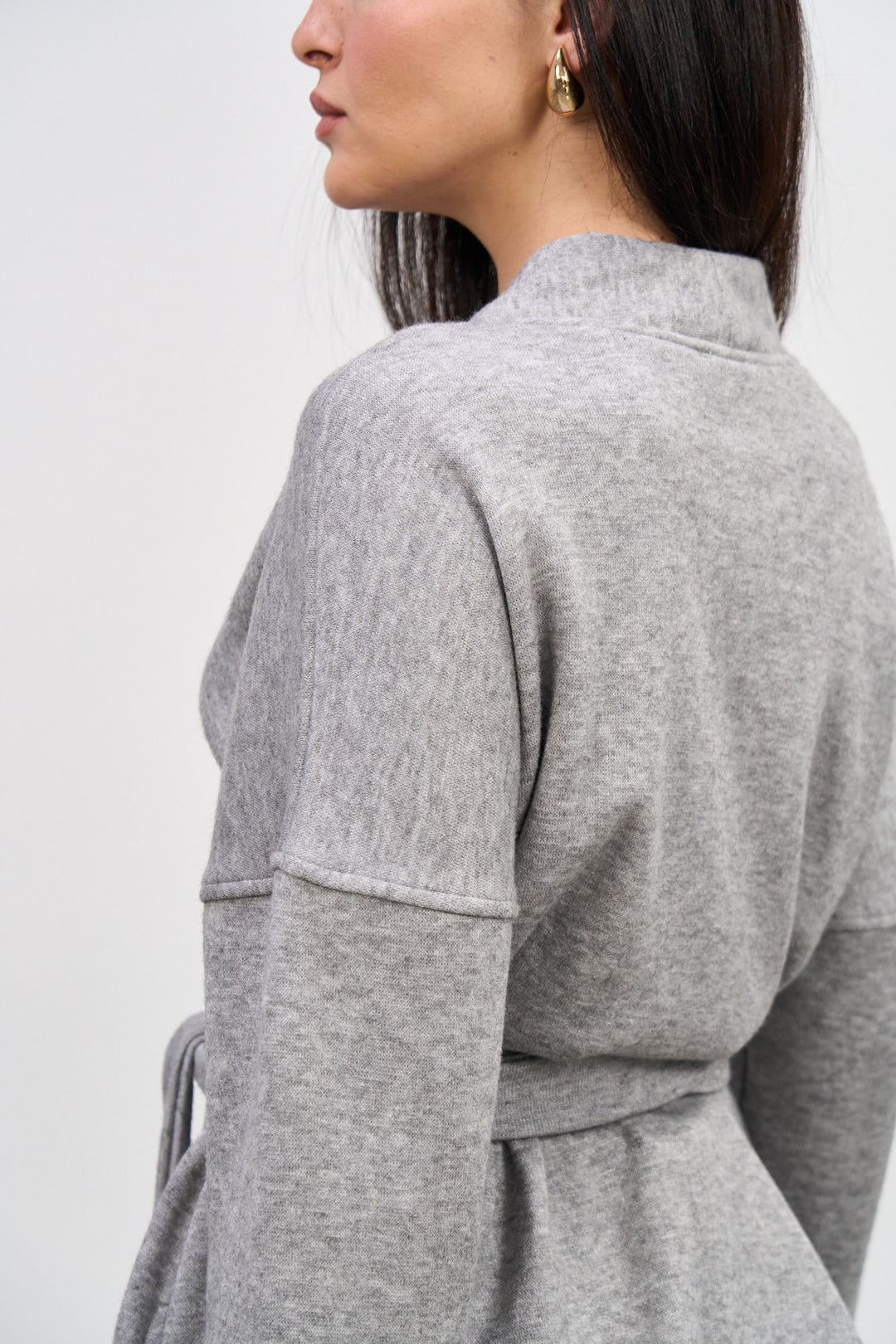 Cleo Wrap Top & Cardigan | Grey