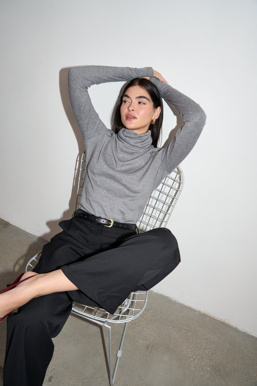 Jane Knit Top | Grey