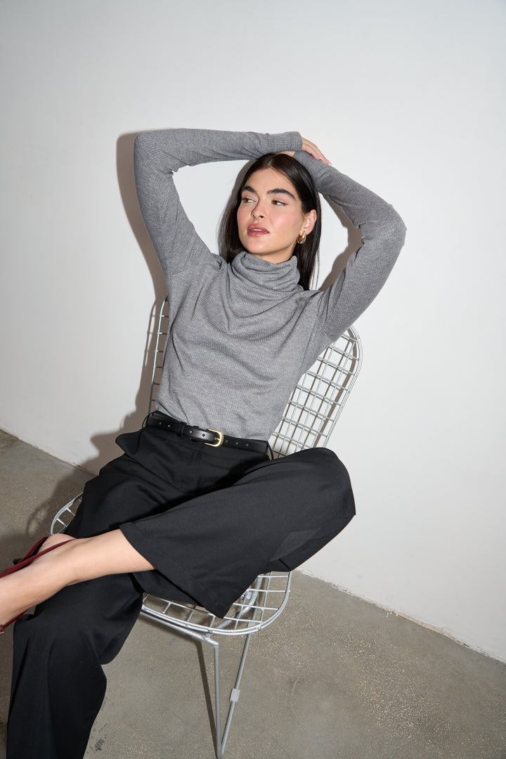 Jane Knit Top | Grey