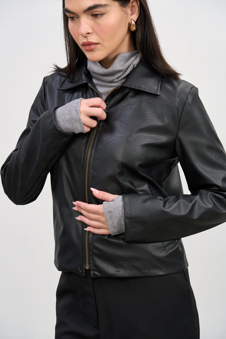 Lydia Jacket  | Black Vegan Leather