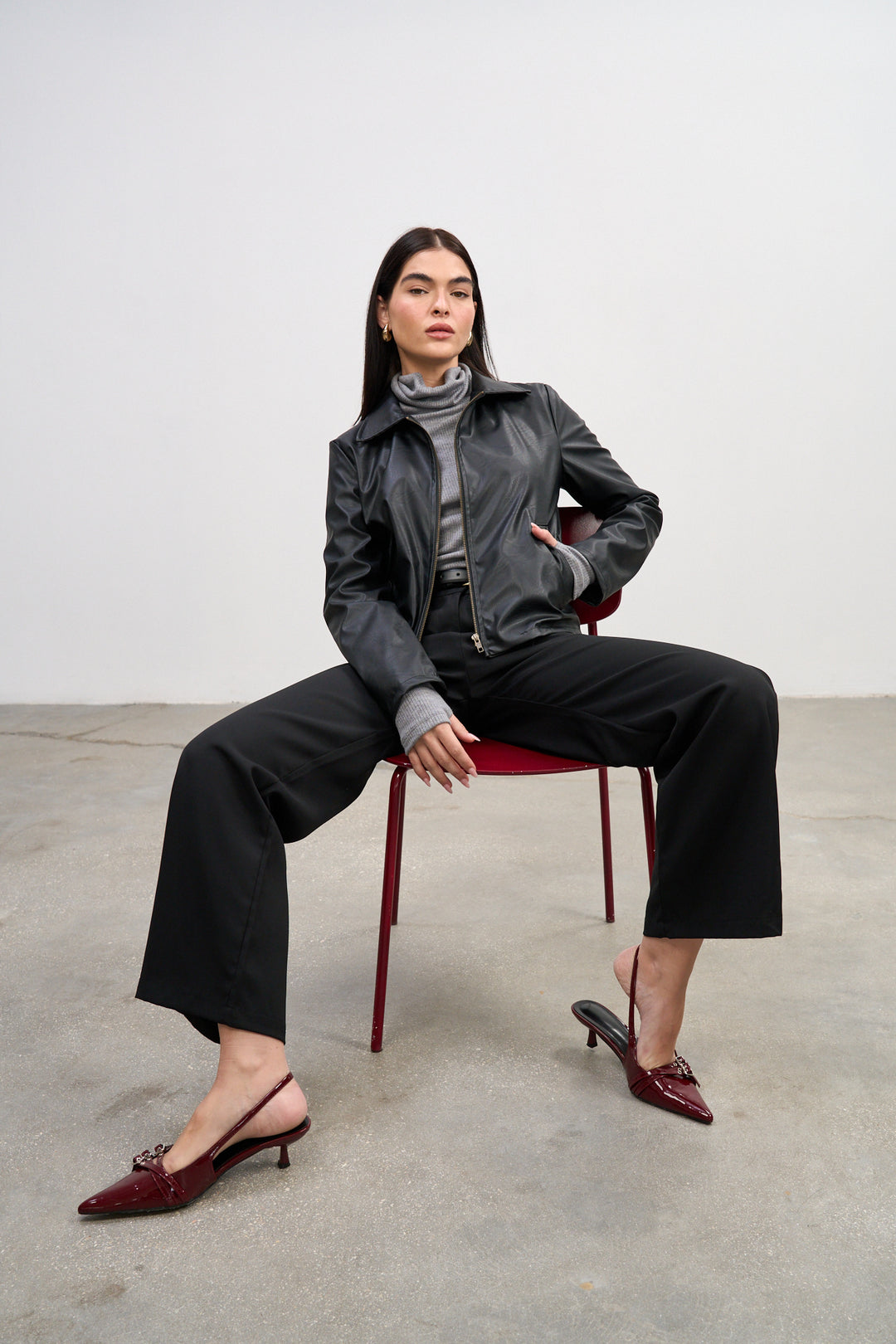 Lydia Jacket  | Black Vegan Leather