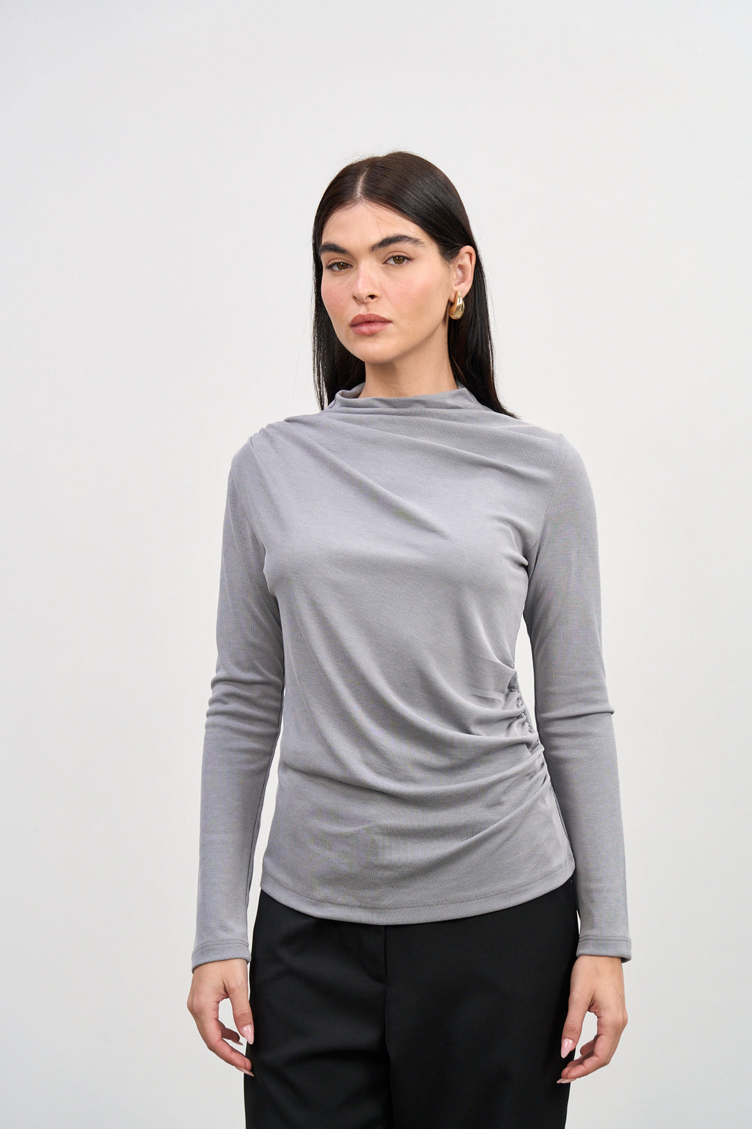 Via Winter Top  | Light Grey