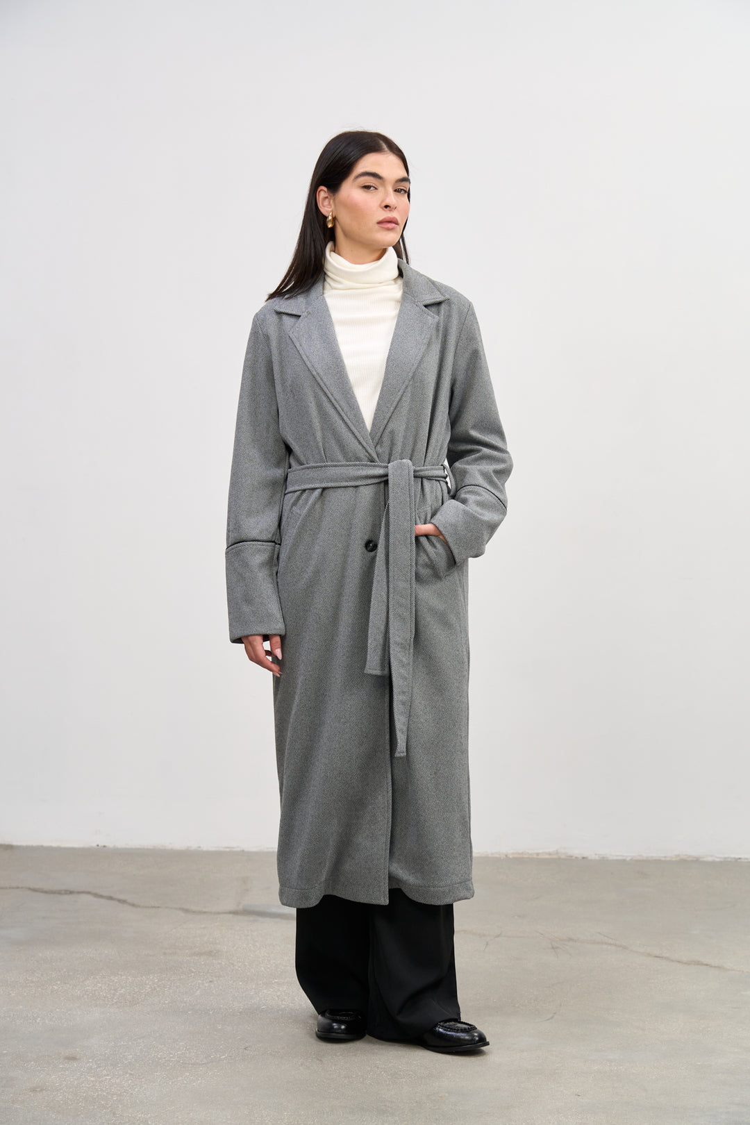 Leon coat | Black And White Tweed